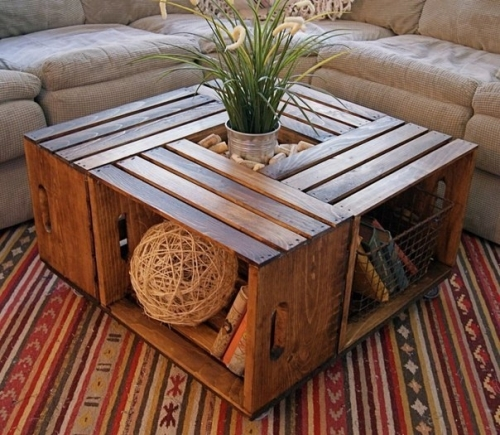 Кофейный деревянный столик из ящиков своими руками
